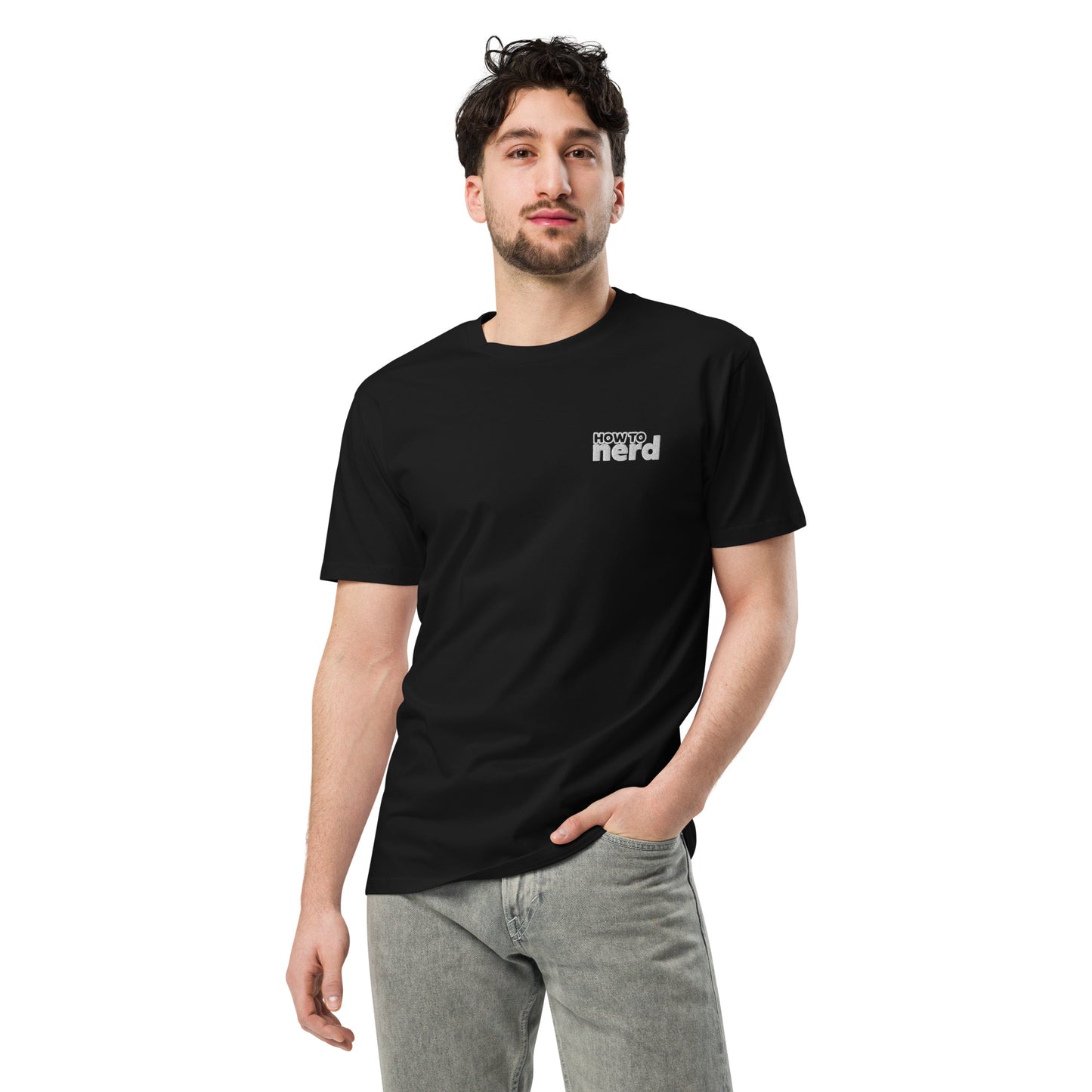 How To Nerd Unisex Embroidered Premium T-shirt